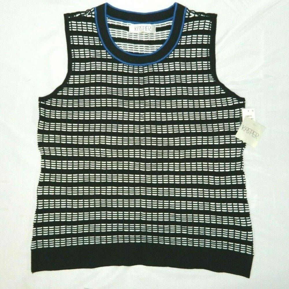Kasper Sleeveless Knit Window Panel  Top NEW